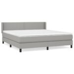 vidaXL Boxspring posteľ s matracom bledosivá 180x200 cm látka – Obrázok 2