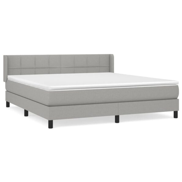 vidaXL Boxspring posteľ s matracom bledosivá 180x200 cm látka – Obrázok 2