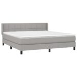 vidaXL Boxspring posteľ s matracom bledosivá 180x200 cm látka – Obrázok 3