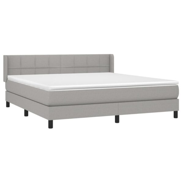 vidaXL Boxspring posteľ s matracom bledosivá 180x200 cm látka – Obrázok 3
