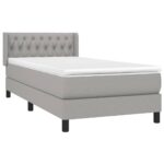 vidaXL Boxspring posteľ s matracom bledosivý 100x200 cm látka – Obrázok 3