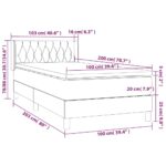 vidaXL Boxspring posteľ s matracom bledosivý 100x200 cm látka – Obrázok 7