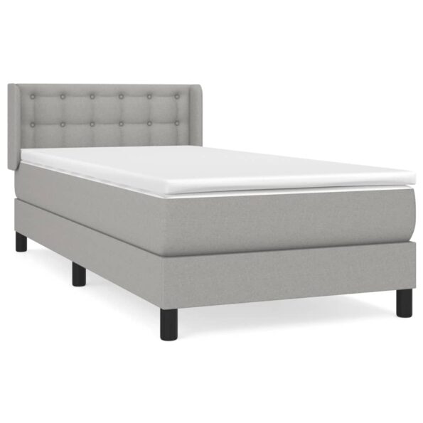 vidaXL Boxspring posteľ s matracom bledosivý 100x200 cm látka – Obrázok 2