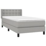 vidaXL Boxspring posteľ s matracom bledosivý 100x200 cm látka – Obrázok 3
