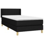 vidaXL Posteľný rám boxspring s matracom čierny 90x190 cm látka – Obrázok 3