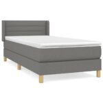 vidaXL Boxspring posteľ s matracom tmavosivá 100x200 cm látka – Obrázok 2