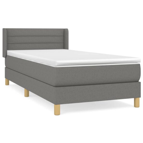 vidaXL Boxspring posteľ s matracom tmavosivá 100x200 cm látka – Obrázok 2