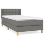 vidaXL Boxspring posteľ s matracom tmavosivá 100x200 cm látka – Obrázok 2