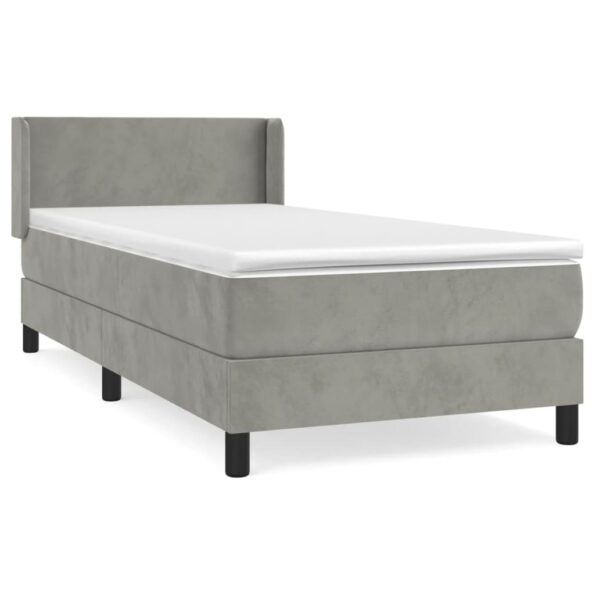 VXL8720287325840_a_en_hd_1.jpg vidaXL Posteľný rám boxsping s matracom bledosivý 90x190 cm zamat – Obrázok 2