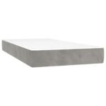vidaXL Posteľný rám boxsping s matracom bledosivý 90x190 cm zamat – Obrázok 5
