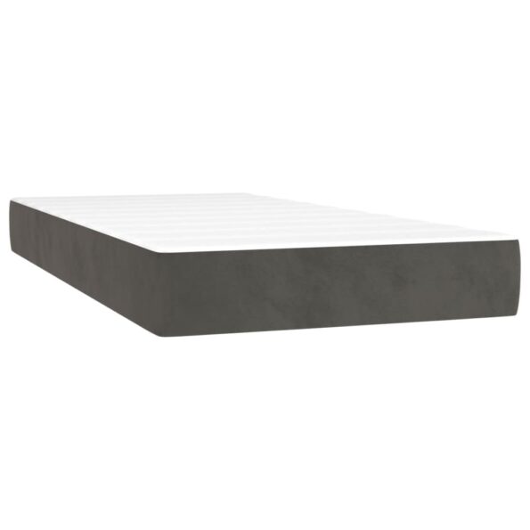vidaXL Posteľný rám boxspring s matracom tmavosivý 100x200 cm zamat – Obrázok 5