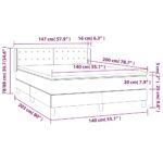 vidaXL Posteľný rám boxspring s matracom tmavosivý 140x200 cm zamat – Obrázok 7