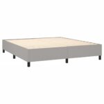 vidaXL Boxspring posteľ s matracom bledosivá 180x200 cm látka – Obrázok 4