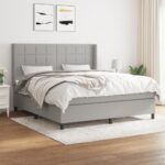 vidaXL Boxspring posteľ s matracom bledosivá 180x200 cm látka