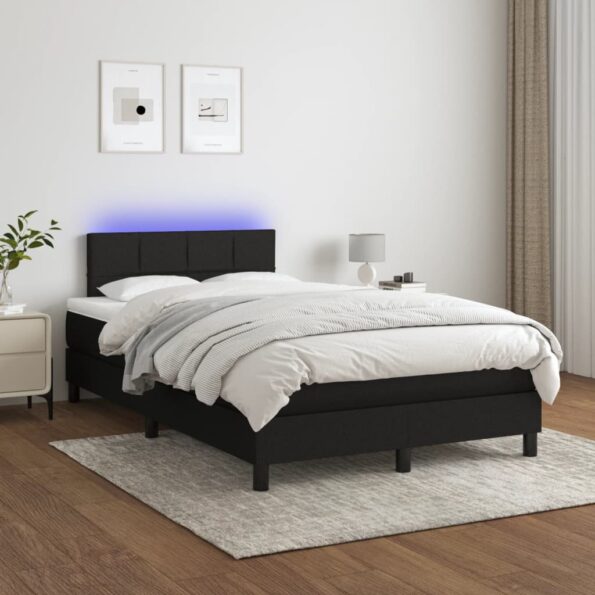 VXL8720287366676_m_en_hd_1.jpg vidaXL Posteľ boxsping s matracom a LED čierna 120x200 cm látka – Obrázok 1
