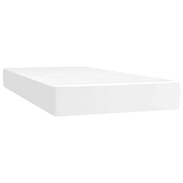 vidaXL Boxspring posteľ s matracom a LED biela 90x200 cm umelá koža – Obrázok 6