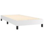 vidaXL Boxspring posteľ s matracom a LED biela 90x200 cm umelá koža – Obrázok 5