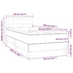vidaXL Boxspring posteľ s matracom a LED biela 90x200 cm umelá koža – Obrázok 8