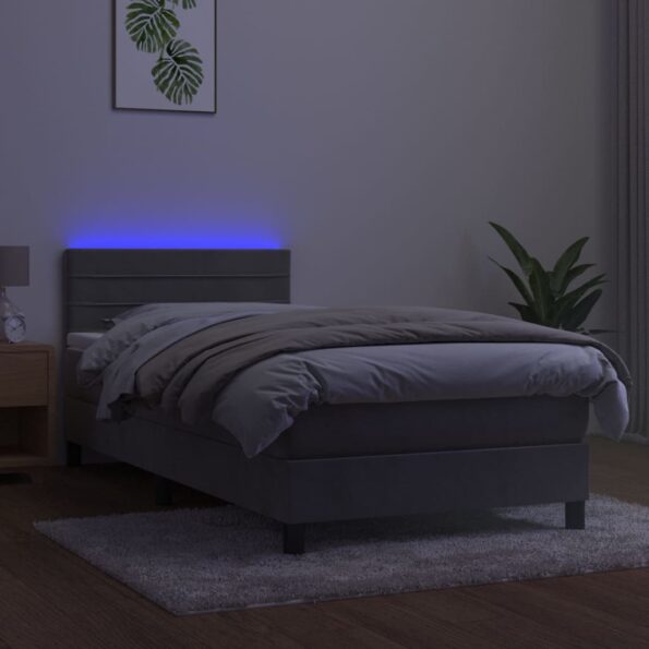 VXL8720287379591_g_en_hd_2.jpg vidaXL Posteľ boxsping s matracom a LED bledosivá 90x190 cm zamat – Obrázok 4