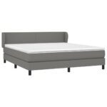 vidaXL Boxspring posteľ s matracom tmavosivá 180x200 cm látka – Obrázok 3