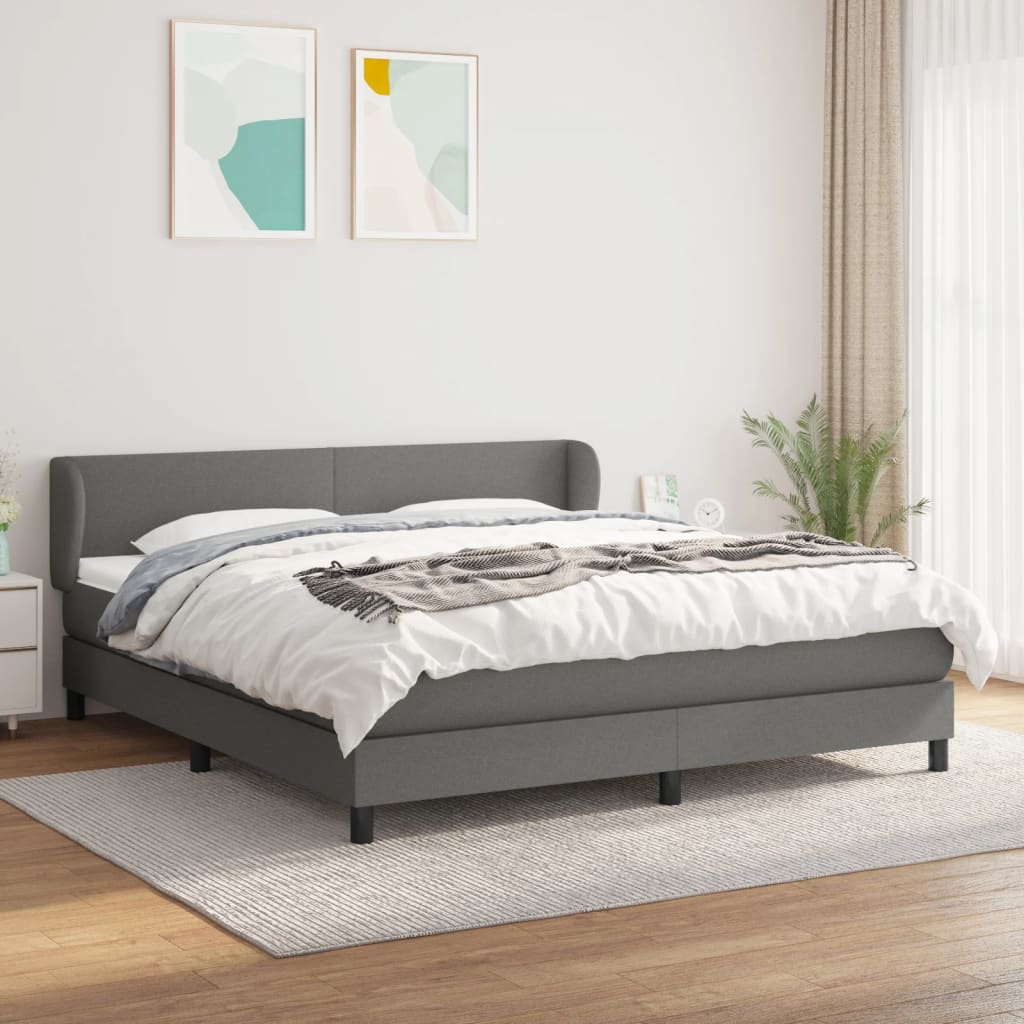 VXL8720287399780_m_en_hd_1.jpg vidaXL Boxspring posteľ s matracom tmavosivá 180x200 cm látka – Obrázok 1