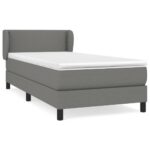 vidaXL Boxspring posteľ s matracom tmavosivá 90x200 cm látka – Obrázok 2