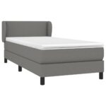 vidaXL Boxspring posteľ s matracom tmavosivá 90x200 cm látka – Obrázok 3