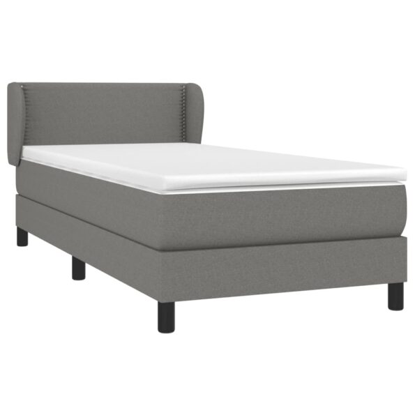 vidaXL Boxspring posteľ s matracom tmavosivá 90x200 cm látka – Obrázok 3
