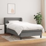 vidaXL Boxspring posteľ s matracom tmavosivá 90x200 cm látka