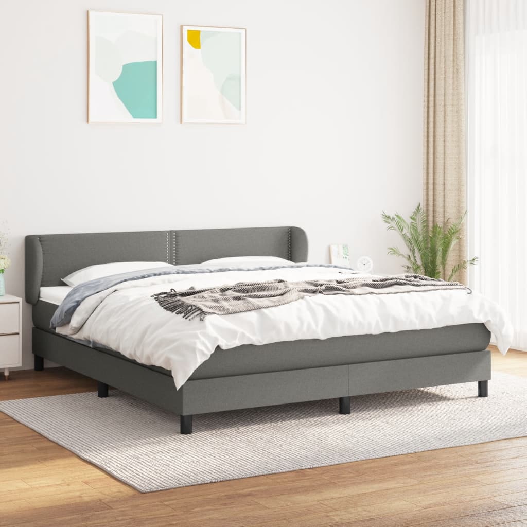 VXL8720287400585_m_en_hd_1.jpg vidaXL Boxspring posteľ s matracom tmavosivá 180x200 cm látka – Obrázok 1