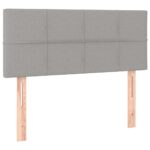 vidaXL Posteľný rám boxsping s matracom bledosivý 90x200 cm látka – Obrázok 6