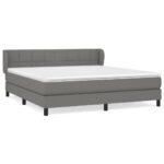 vidaXL Boxspring posteľ s matracom tmavosivá 180x200 cm látka – Obrázok 2