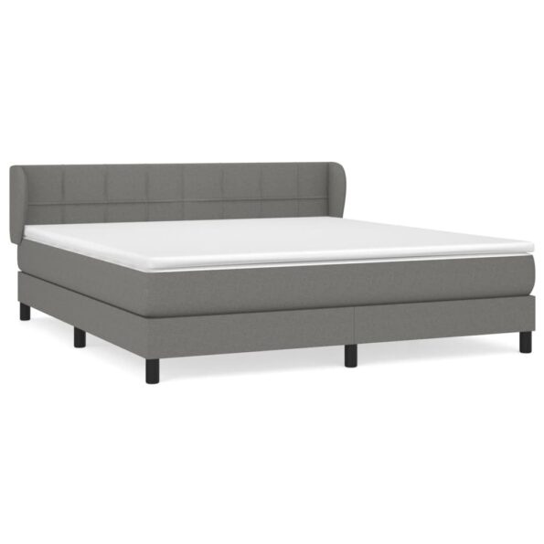 vidaXL Boxspring posteľ s matracom tmavosivá 180x200 cm látka – Obrázok 2