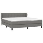 vidaXL Boxspring posteľ s matracom tmavosivá 180x200 cm látka – Obrázok 3