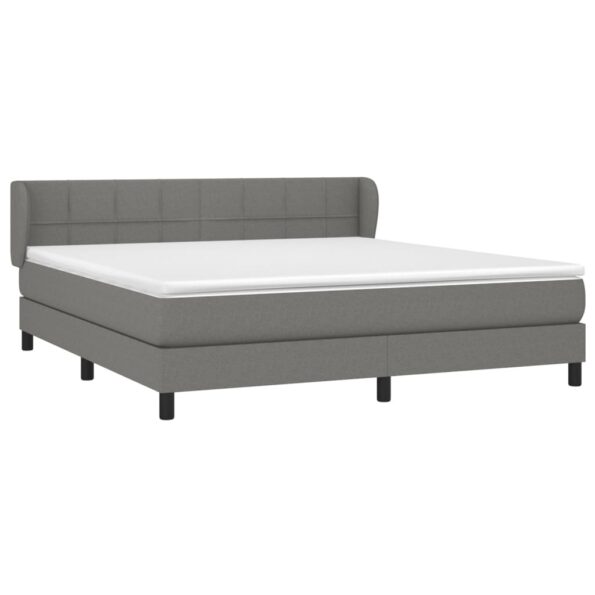 vidaXL Boxspring posteľ s matracom tmavosivá 180x200 cm látka – Obrázok 3