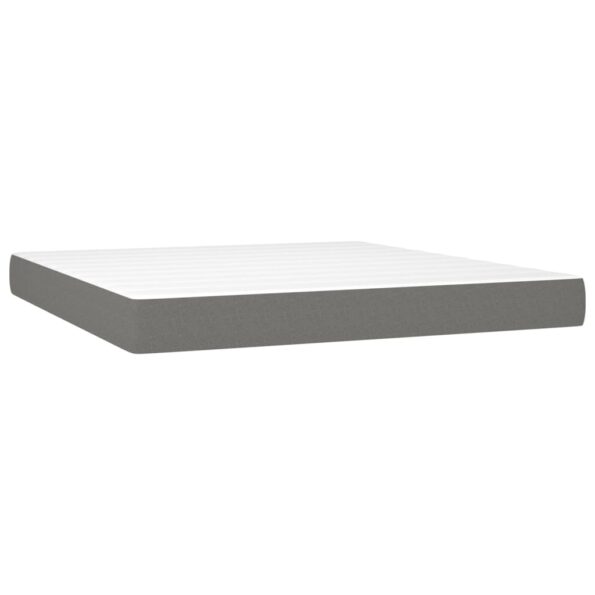 vidaXL Boxspring posteľ s matracom tmavosivá 180x200 cm látka – Obrázok 5