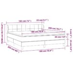 vidaXL Boxspring posteľ s matracom tmavosivá 180x200 cm látka – Obrázok 7