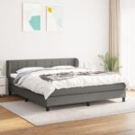 vidaXL Boxspring posteľ s matracom tmavosivá 180x200 cm látka