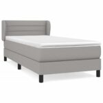 vidaXL Boxspring posteľ s matracom bledosivý 100x200 cm látka – Obrázok 2