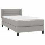 vidaXL Boxspring posteľ s matracom bledosivý 100x200 cm látka – Obrázok 3