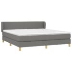 vidaXL Boxspring posteľ s matracom tmavosivá 180x200 cm látka – Obrázok 3