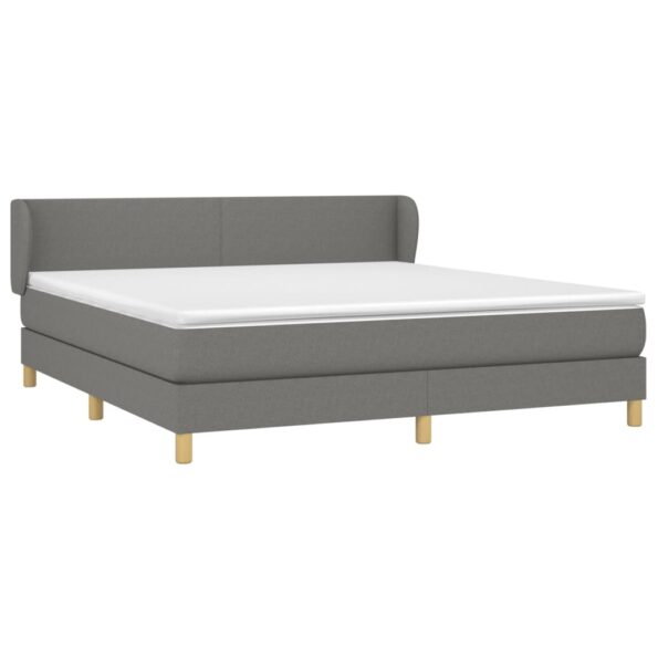 vidaXL Boxspring posteľ s matracom tmavosivá 180x200 cm látka – Obrázok 3