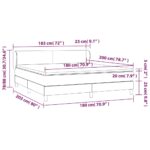 vidaXL Boxspring posteľ s matracom tmavosivá 180x200 cm látka – Obrázok 7