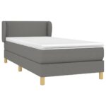 vidaXL Boxspring posteľ s matracom tmavosivá 90x200 cm látka – Obrázok 3