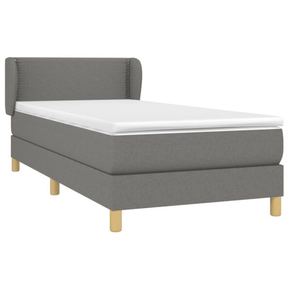 vidaXL Boxspring posteľ s matracom tmavosivá 90x200 cm látka – Obrázok 3