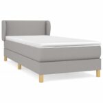 vidaXL Boxspring posteľ s matracom bledosivý 100x200 cm látka – Obrázok 2