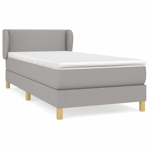 vidaXL Boxspring posteľ s matracom bledosivý 100x200 cm látka – Obrázok 2