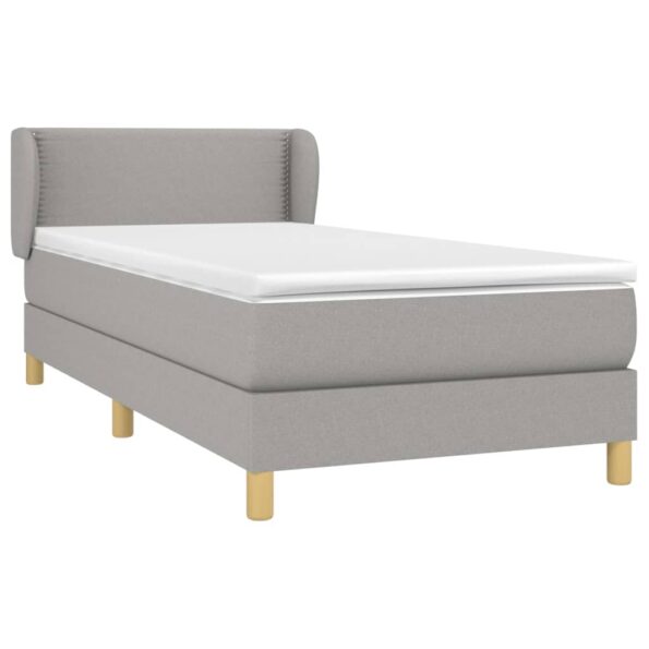 vidaXL Boxspring posteľ s matracom bledosivý 100x200 cm látka – Obrázok 3