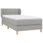 vidaXL Boxspring posteľ s matracom bledosivý 100x200 cm látka – Obrázok 3