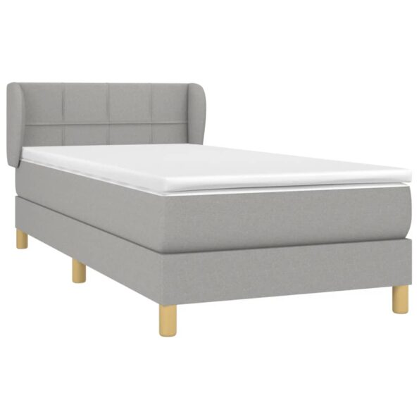 vidaXL Boxspring posteľ s matracom bledosivý 100x200 cm látka – Obrázok 3